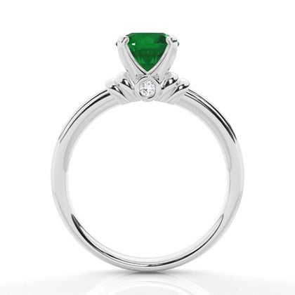 Round Emerald Engagement Ring – alternate view