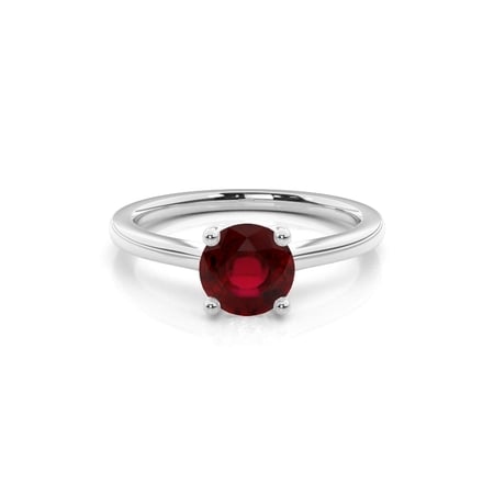 Round Ruby Engagement Ring