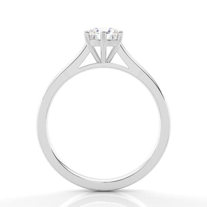 6 Prong Setting Round Diamond Plain Engagement Ring – alternate view