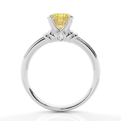 4 Prong Yellow Diamond Solitaire Engagement Ring – alternate view