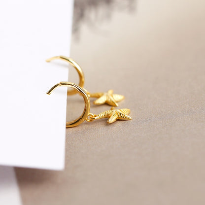 925 Sterling Silver Starfish Hoop Earring for Women Geometric Gold Silver Jewelry Wholesale S-E1388 – photo 3 – Avaiya Gems