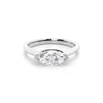 2 Prong Setting Plain Engagement Ring