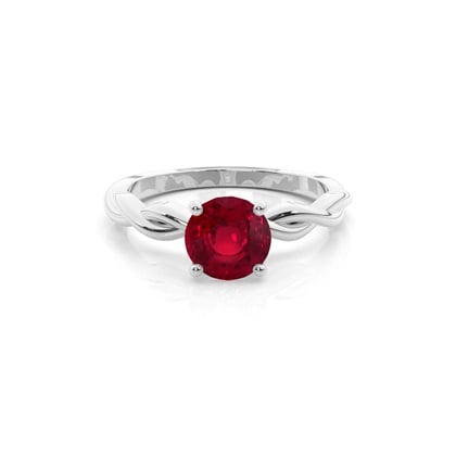 Prong Setting Ruby Solitaire Engagement Ring