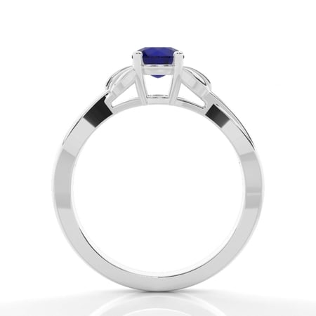 Prong Setting Round Blue Sapphire Solitaire Ring – alternate view