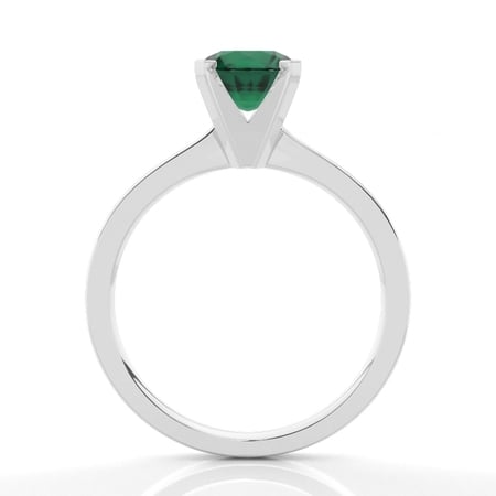4 Prong Round Emerald Diamond Engagement Ring – alternate view