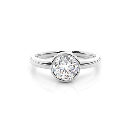 Full Bezel Setting Thin Engagement Ring