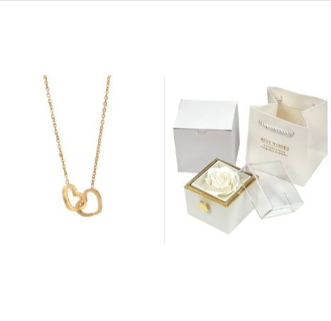 Personalized Double Heart Name Necklace – Custom Engraved Gift