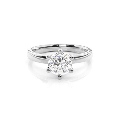 6 Prong Setting Plain Engagement Ring