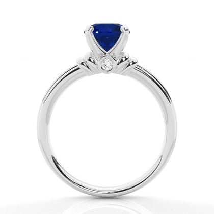 Round Blue Sapphire Engagement Ring – alternate view