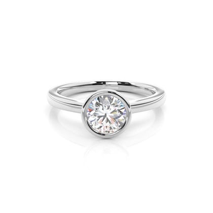 Full Bezel Setting Thin Engagement Ring