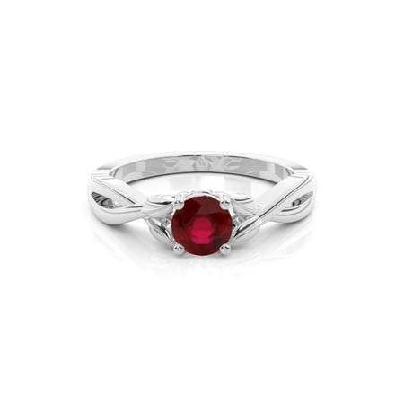 Prong Setting Round Ruby Solitaire Ring