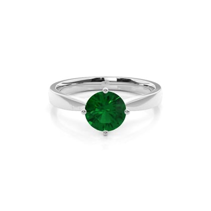 Round Emerald Engagement Ring