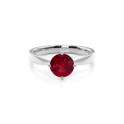 Round Ruby Engagement Ring