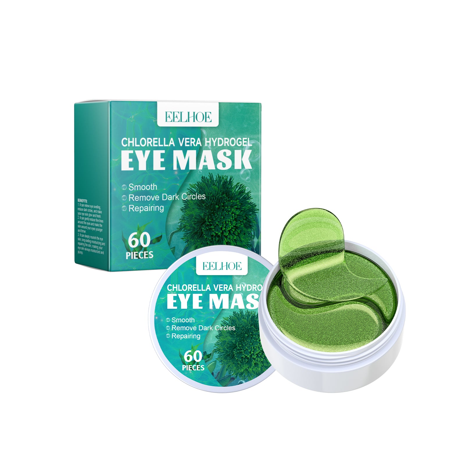 Chlorella Vera Hydrogel Eye Mask, Moisturizing Desalination Eye Grain Compact Fine Grain Soft Ski... – Avaiya Gems