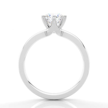 6 Prong Setting Round Diamond Plain Engagement Ring – alternate view