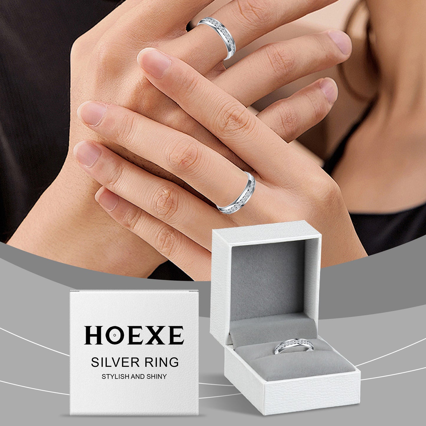 Hoexe Silver Dot Diamond Ring, Care For Daily Life Wear Comfortable Sports Ring For Men And Women – photo 2 – Avaiya Gems