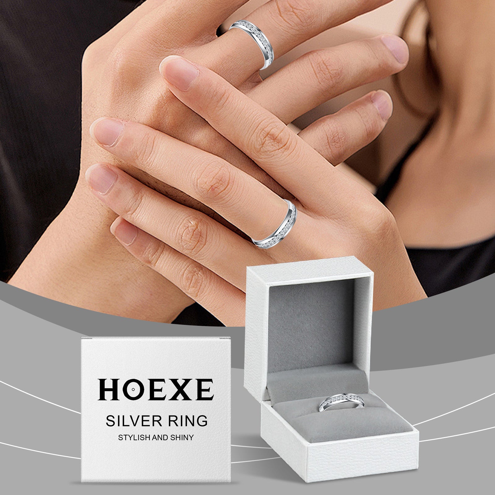 Hoexe Silver Dot Diamond Ring, Care For Daily Life Wear Comfortable Sports Ring For Men And Women – photo 2 – Avaiya Gems