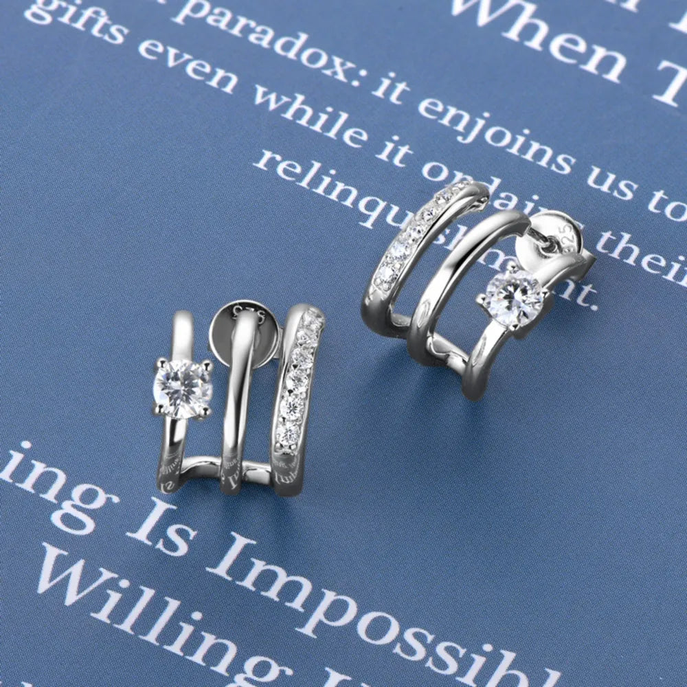 Moissanite 925 Sterling Silver Earrings – photo 4 – Avaiya Gems