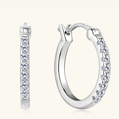 925 Sterling Silver Moissanite Huggie Earrings – photo 7 – Avaiya Gems