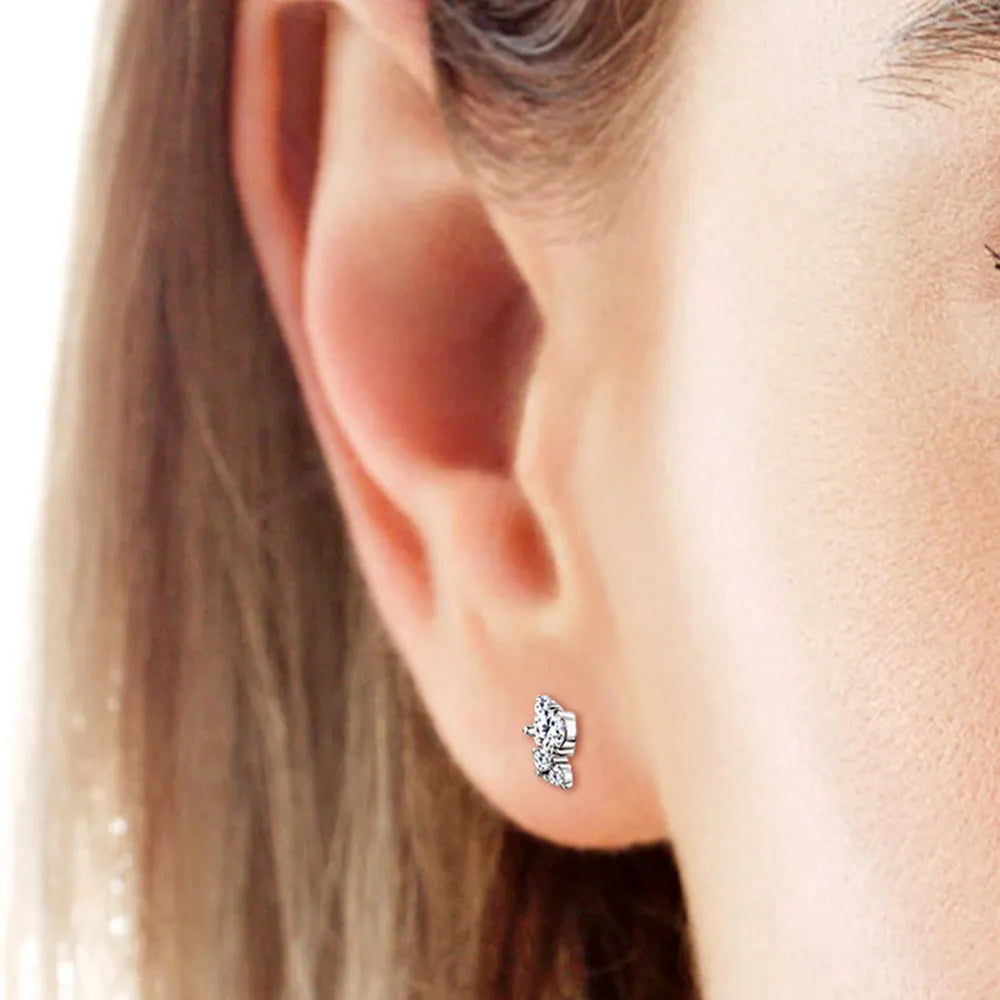925 Sterling Silver Moissanite Stud Earrings – photo 5 – Avaiya Gems
