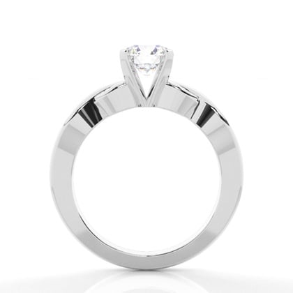 Round Plain Diamond Engagement Ring – alternate view