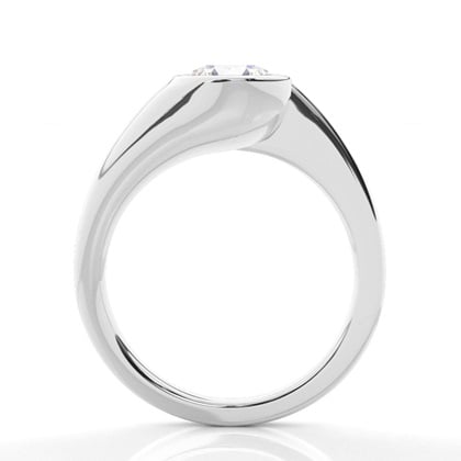 Semi Bezel Setting Plain Engagement Ring – alternate view