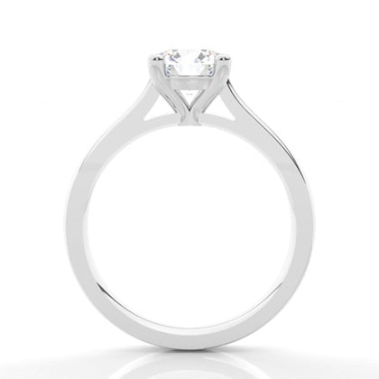 4 Prong Setting Round Diamond Plain Engagement Ring – alternate view