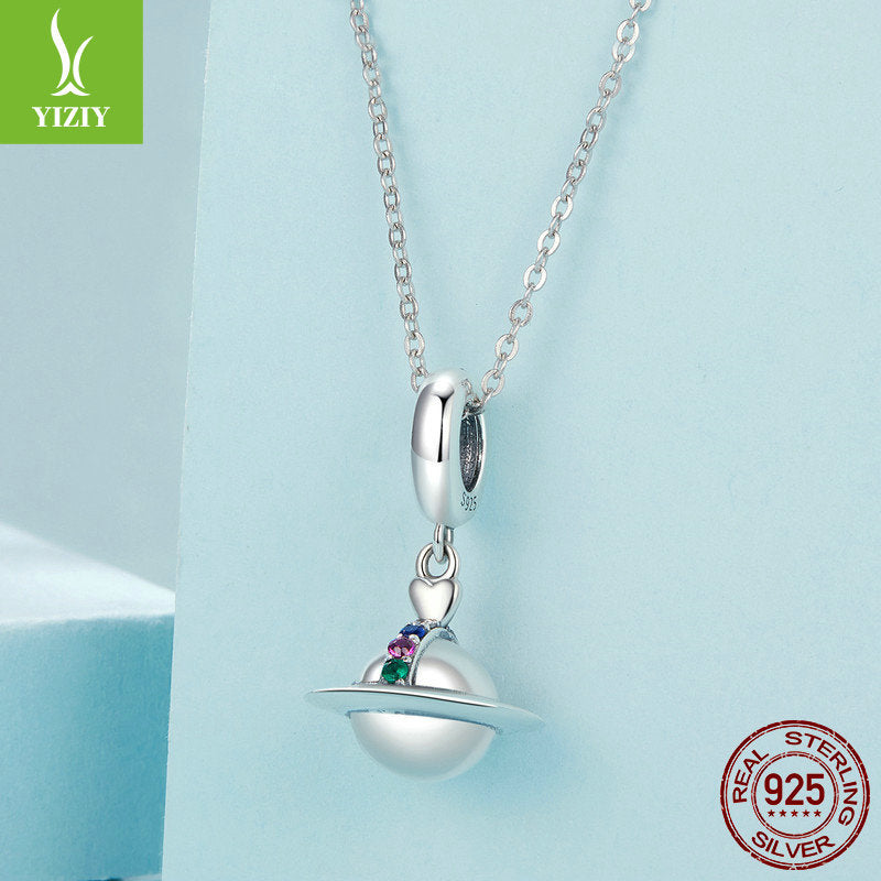 Silver Charm Original Romantic Planet DIY Pendant Accessories Personalized Niche Universe s925 Pu... – photo 4 – Avaiya Gems