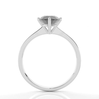 Round Black Diamond Solitaire Engagement Ring – alternate view