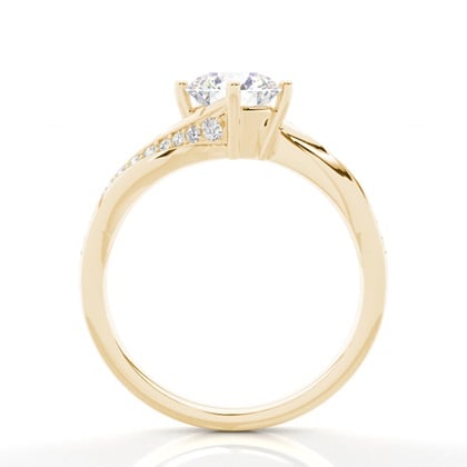4 Prong Setting Round Diamond Side Stone Engagement Ring – alternate view