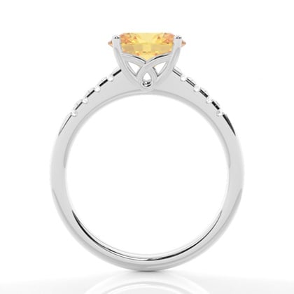 Horizontal East- West Yellow Diamond Engagement Ring – alternate view