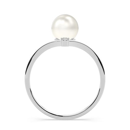 Tension Setting Pearl Solitaire Ring – alternate view