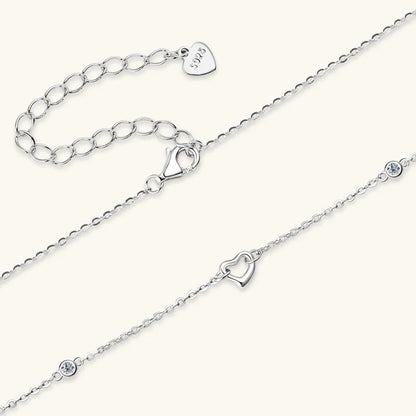 Moissanite 925 Sterling Silver Heart Necklace – photo 3 – Avaiya Gems