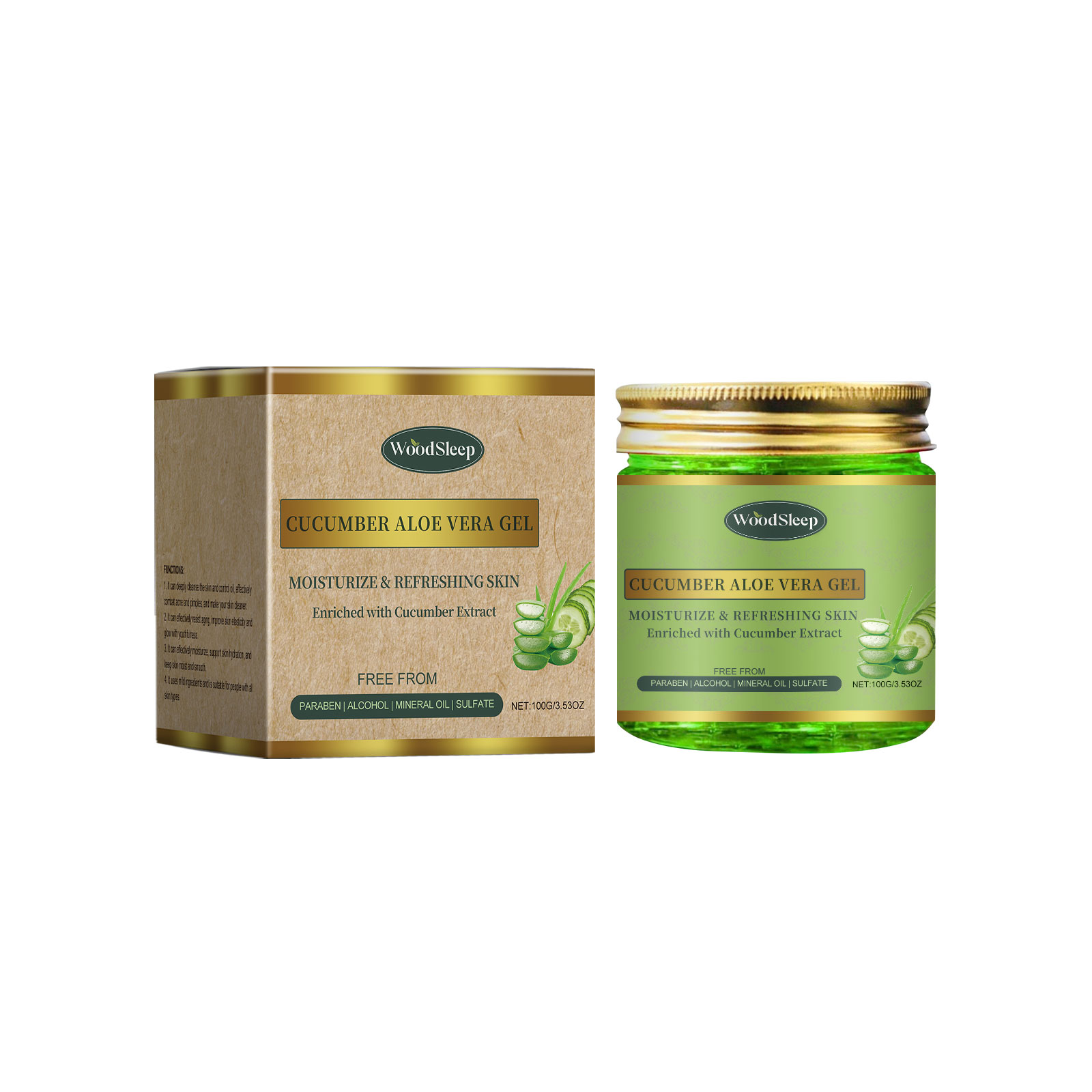 WoodSleep Cucumber And Aloe Vera Hydrating Gel Facial Cleansing Aloe Vera Gel Moisturizing Nouris... – photo 7 – Avaiya Gems