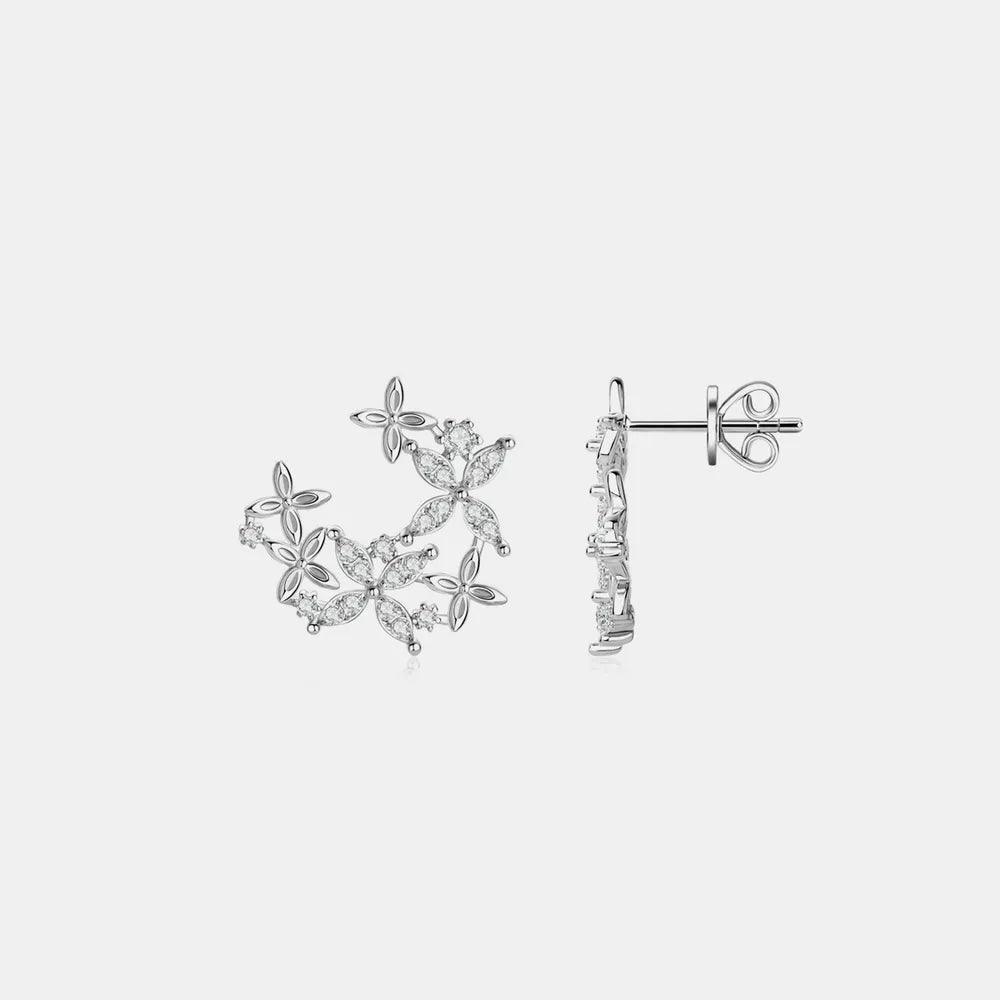 925 Sterling Silver Moissanite Lucky Clover Earrings – photo 5 – Avaiya Gems