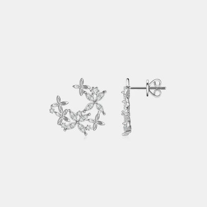 925 Sterling Silver Moissanite Lucky Clover Earrings – photo 5 – Avaiya Gems