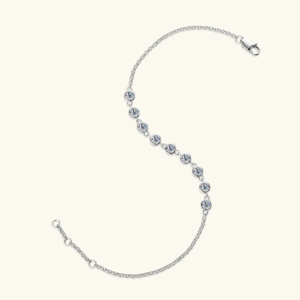 Inlaid Moissanite 925 Sterling Silver Bracelet – photo 7 – Avaiya Gems