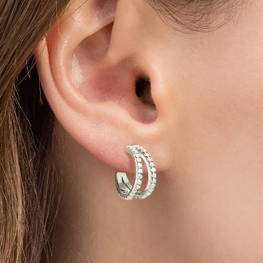 Moissanite 925 Sterling Silver C-Hoop Earrings – Avaiya Gems