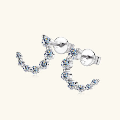 925 Sterling Silver Inlaid Moissanite Stud Earrings – photo 4 – Avaiya Gems