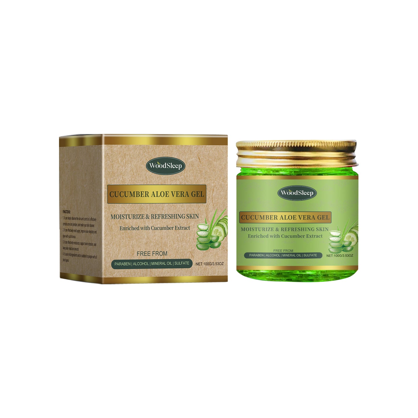 WoodSleep Cucumber And Aloe Vera Hydrating Gel Facial Cleansing Aloe Vera Gel Moisturizing Nouris... – Avaiya Gems
