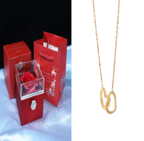 Personalized Double Heart Name Necklace – Custom Engraved Gift