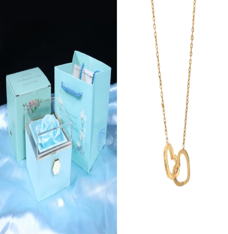 Personalized Double Heart Name Necklace – Custom Engraved Gift