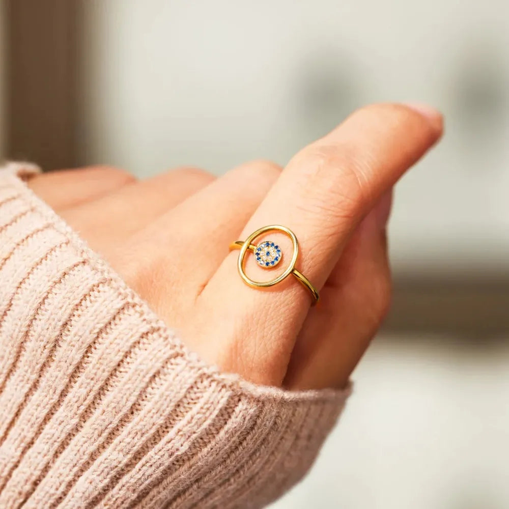 925 Sterling Silver Evil Eye Ring – photo 2 – Avaiya Gems