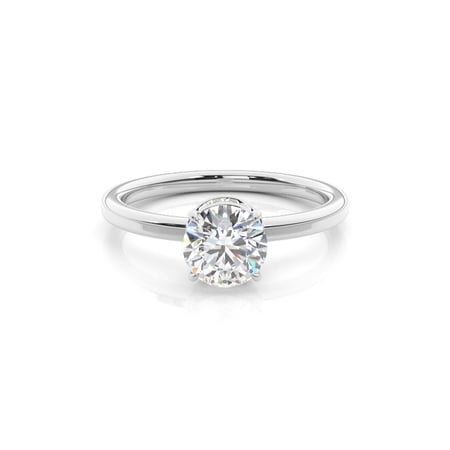 Layered Hidden Halo Diamond Accent Engagement Ring