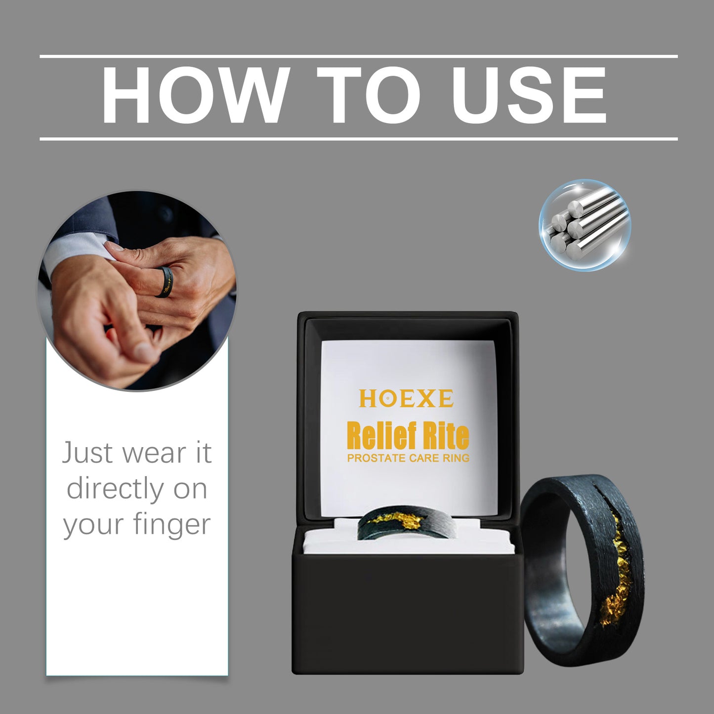 Hoexe Light Luxury Flow-Fire Ring, Relieve Physical Discomfort, Enhance Vitality Care For Men's H... – photo 6 – Avaiya Gems