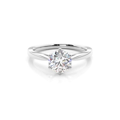 6 Prong Setting Thin Engagement Ring