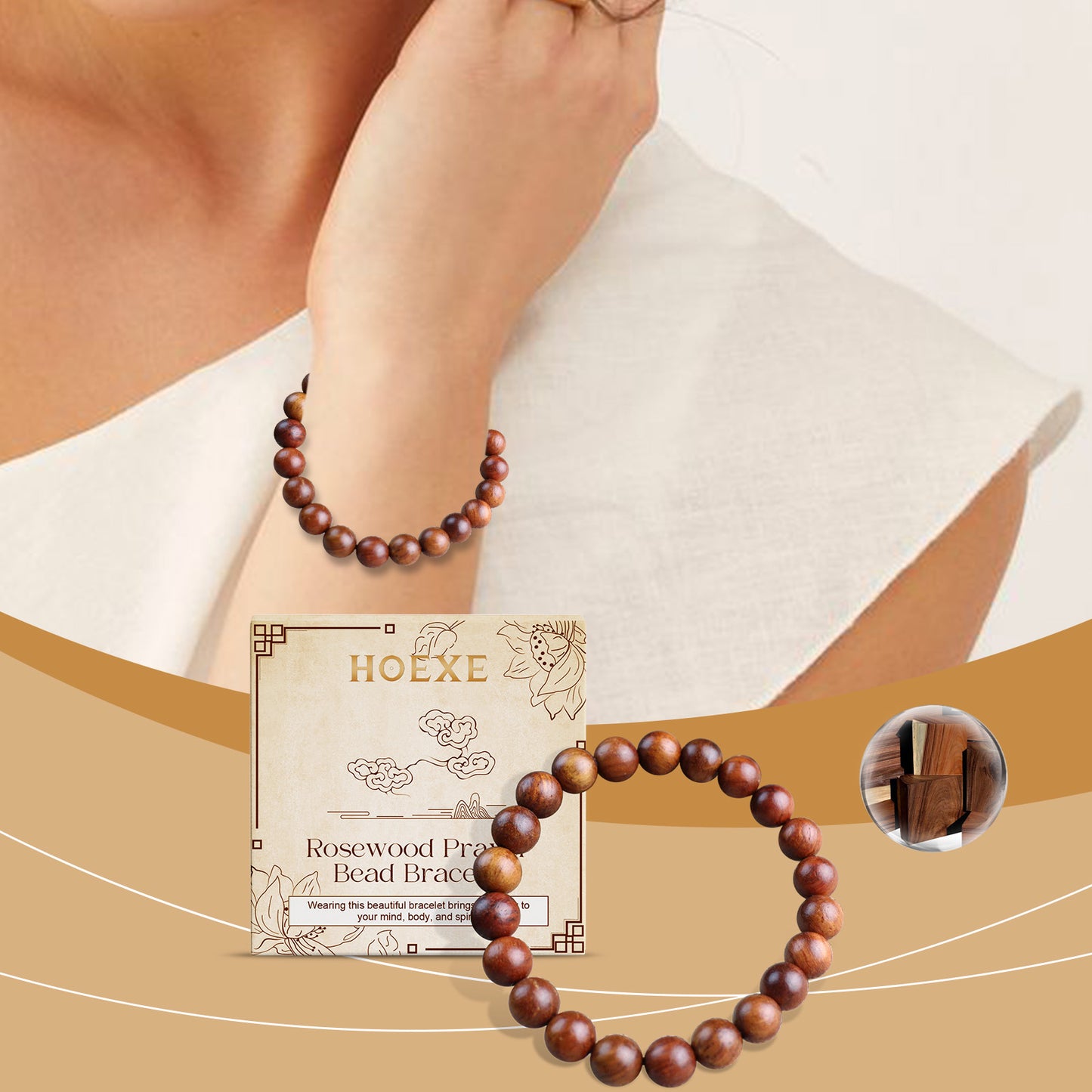 Rosewood Bracelet Unisex Everyday Decor With Rosewood Bracelet Beaded – photo 2 – Avaiya Gems