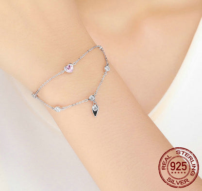 Ladies' Sweetheart 925 Silver Bracelet – photo 3 – Avaiya Gems