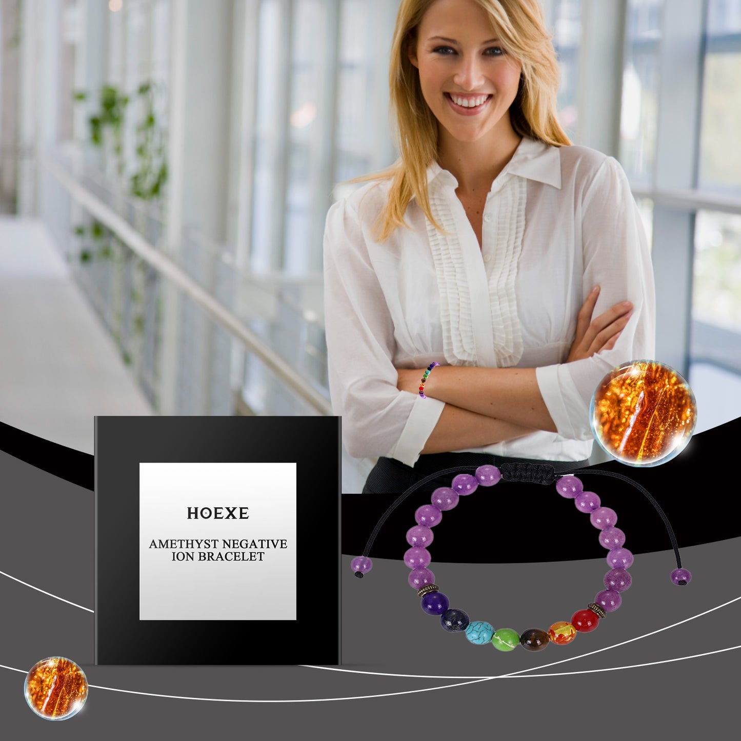 Hoexe Amethyst Bracelet, Turquoise Simple Fashion Personality Male And Female Couples Pink Crysta... – photo 2 – Avaiya Gems