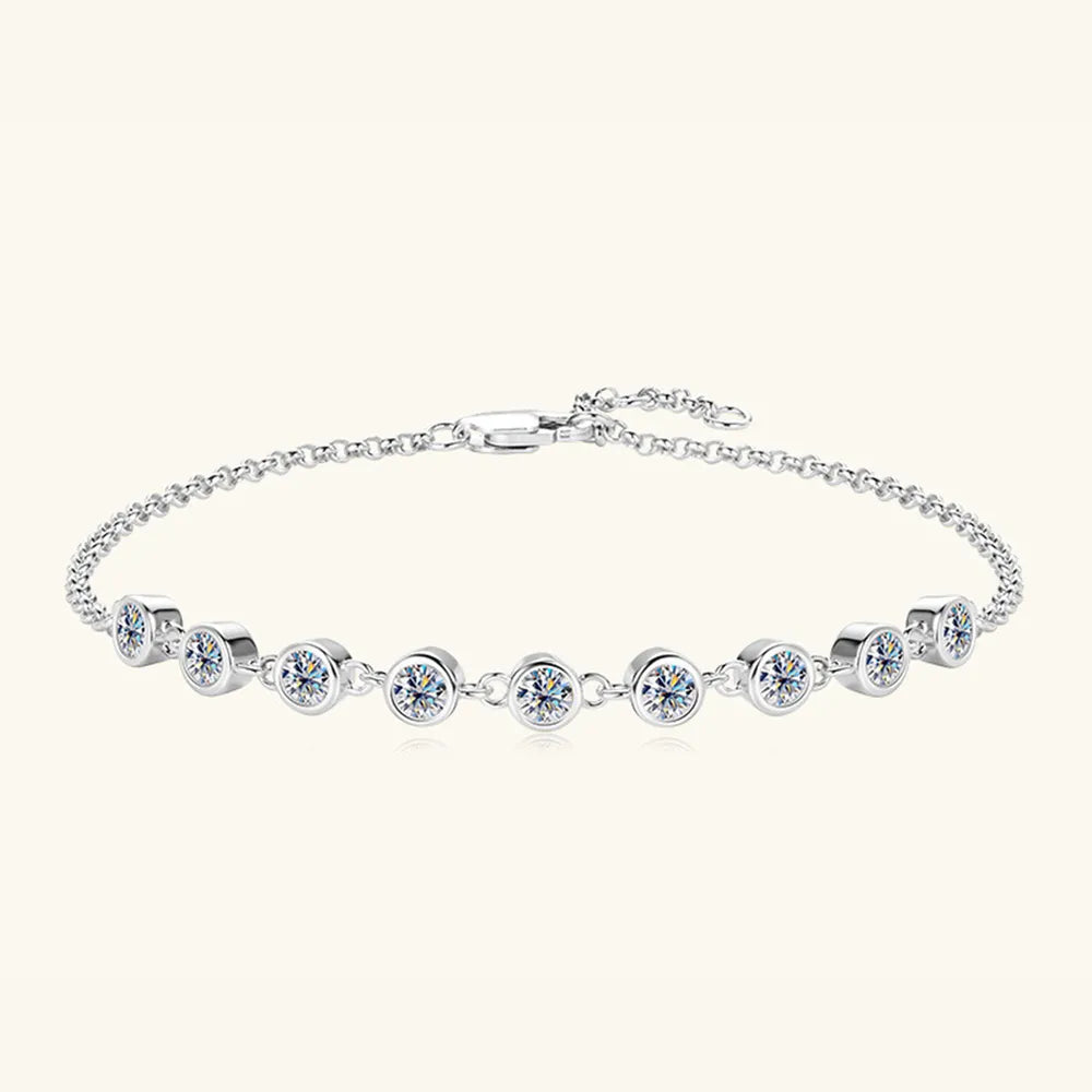 Inlaid Moissanite 925 Sterling Silver Bracelet – photo 6 – Avaiya Gems
